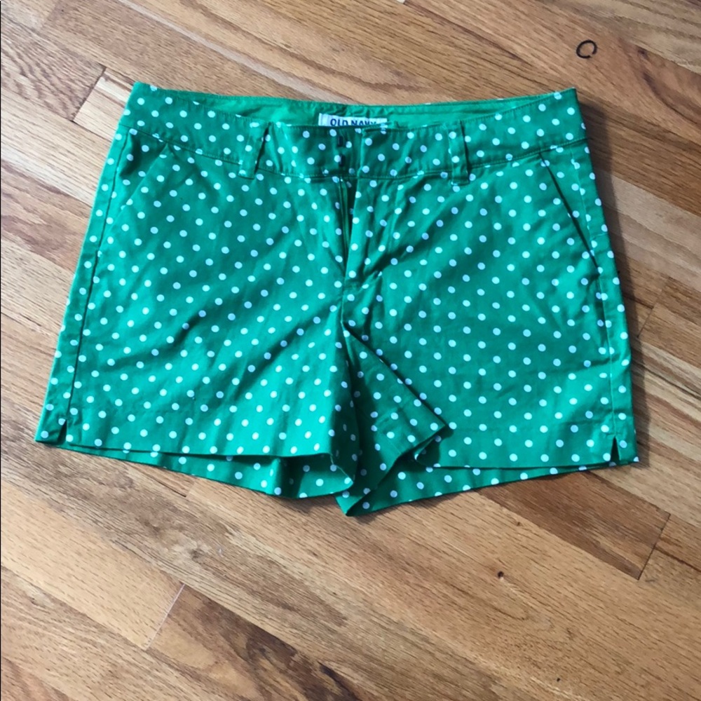 Old navy apple green polka dot shorts